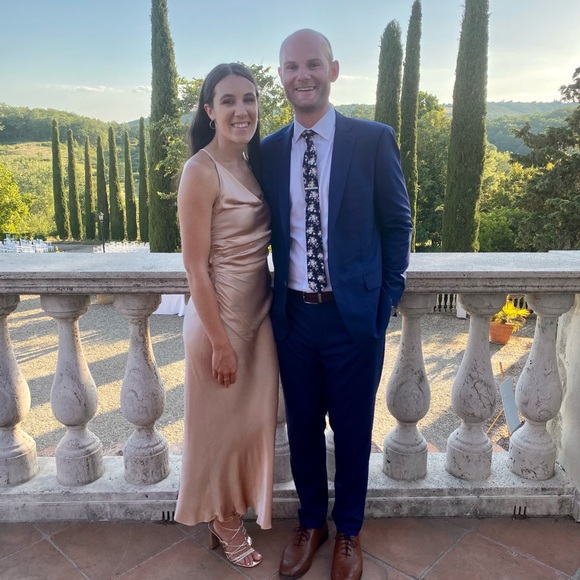 Shona Joy La Lune Asymmetrical Bias Cowl Midi Dress - Desert Rose - Picture 3 of 3